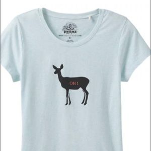 Prana oh deer graphic tee NWT